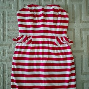 Soft sweetheart, peplum, stripes above the knee